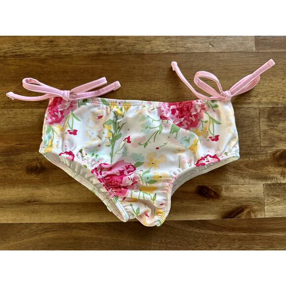 SweetHoney Milly Frilly Two Piece Swimsuit - Flower Girl Cream Pink Ruffle 2T - Picture 9 of 10